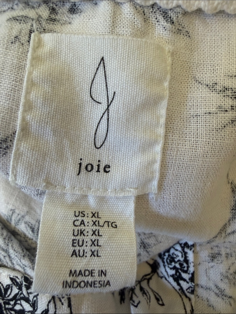 Joie Linen Blend Safari Jungle Tropical Print Shirt Maxi Dress 3/4 Sleeve XL - Picture 7 of 8